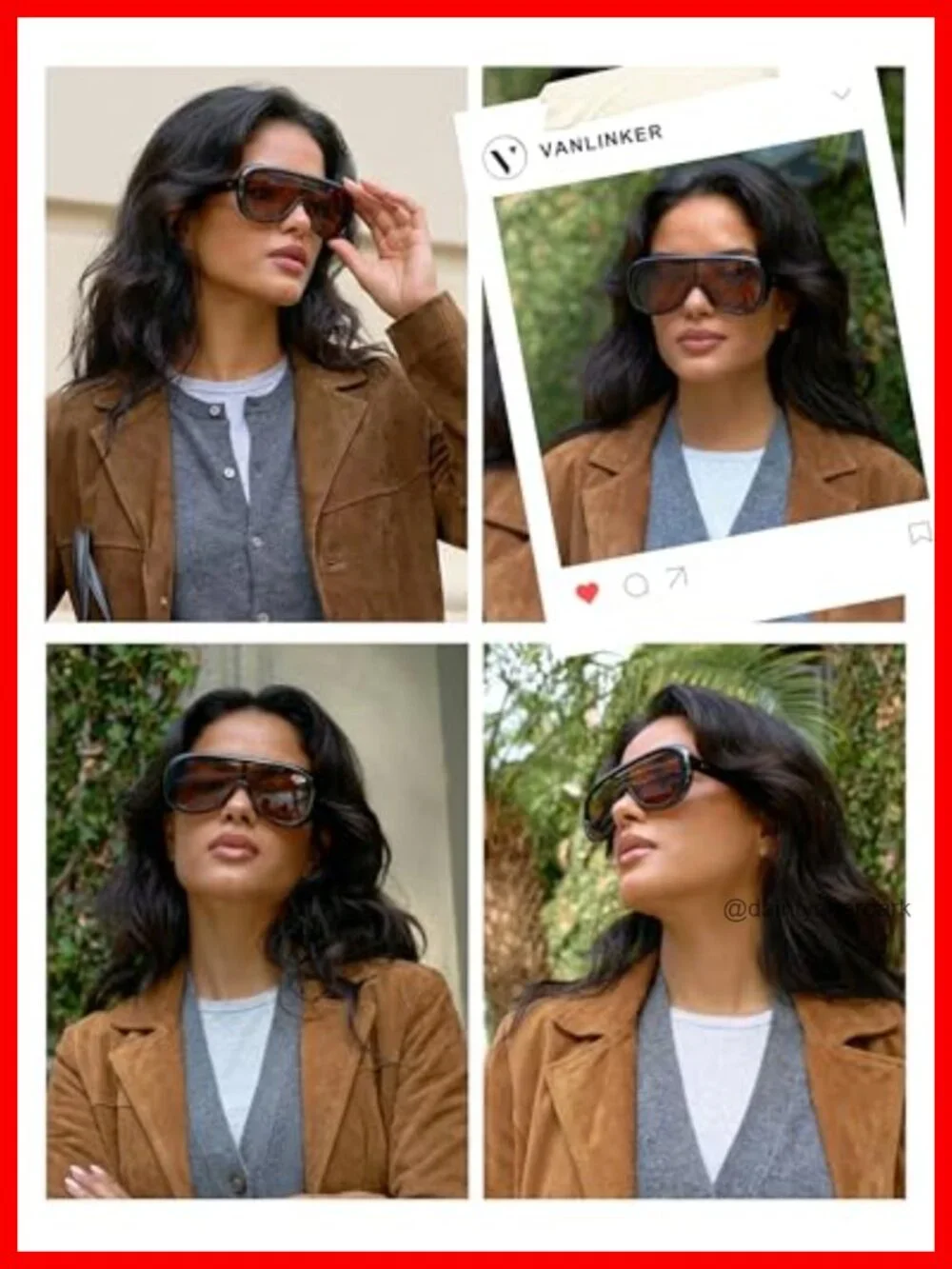 Oversized Aviator Square Sunglasses One-Piece Polarized Lens Retro Futuristic